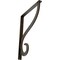Ekena Millwork Ashford Single, Wrought Iron Bracket, (Single center brace), Antiqued Brass 1 1/2"W  x 12"D x 15"H BKTM01X12X15SASABS - alternate 1